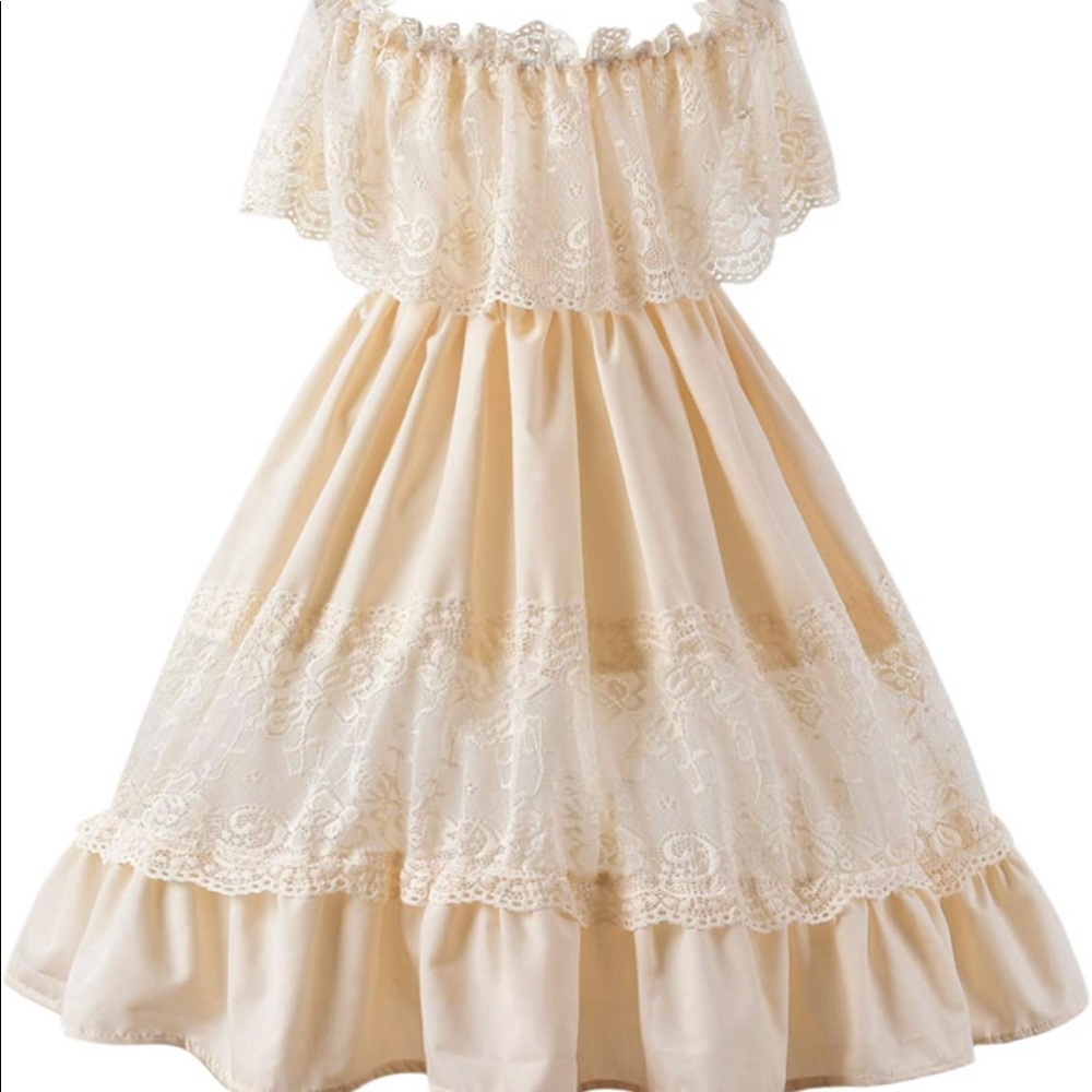 Boho off shoulder lace dress